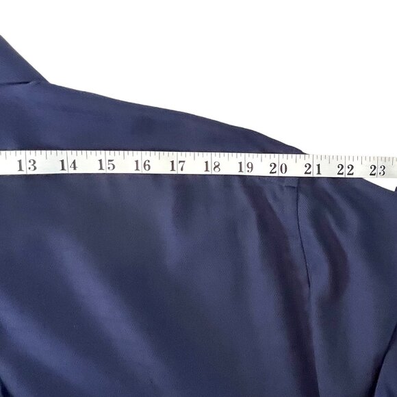 Van Heusen Button Up Dress Shirt Blue Jacquard Checkered Pattern XL 17 1/2 x 35 - Picture 10 of 11